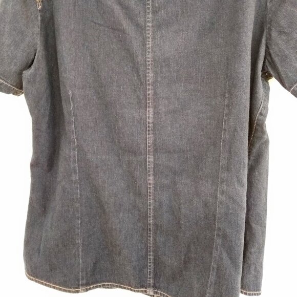 Vintage riveted by Lee women's soft denim short sleeve button down - Picture 11 of 12